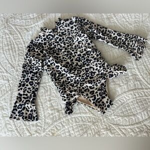 Midori Black and Cream Animal Print Swimsuit